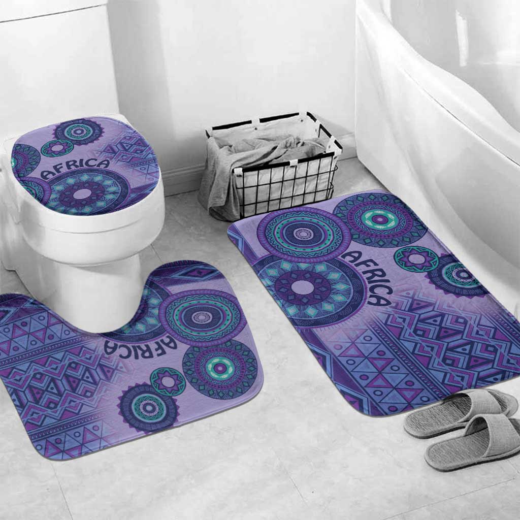 Africa Tribal Traditional Pattern Bathroom Set Purple Motif