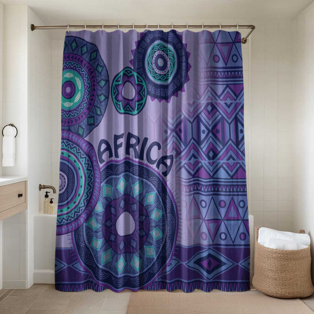 Africa Tribal Traditional Pattern Bathroom Set Purple Motif