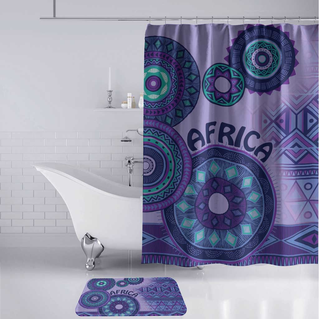 Africa Tribal Traditional Pattern Bathroom Set Purple Motif