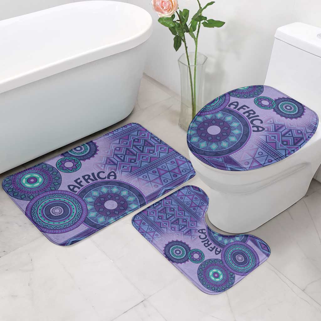 Africa Tribal Traditional Pattern Bathroom Set Purple Motif
