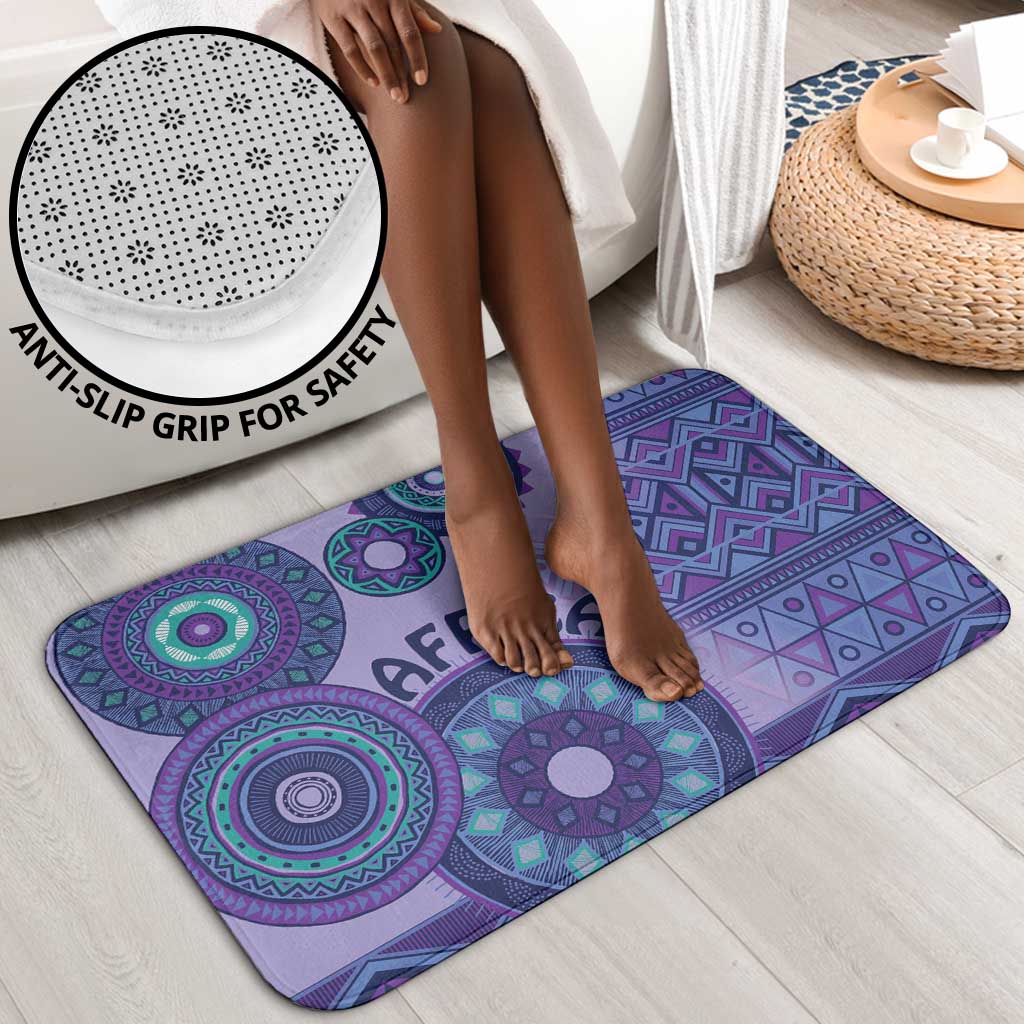 Africa Tribal Traditional Pattern Bathroom Set Purple Motif