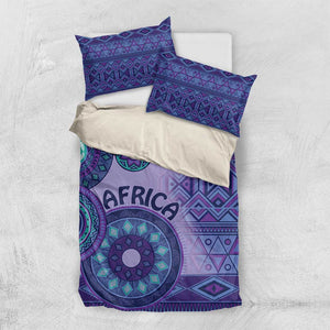 Afro Tribal Traditional Pattern Bedding Set Purple Motif