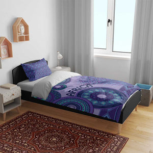 Afro Tribal Traditional Pattern Bedding Set Purple Motif