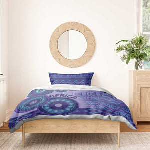 Afro Tribal Traditional Pattern Bedding Set Purple Motif