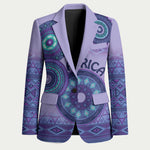 Africa Tribal Traditional Pattern Blazer Purple Motif