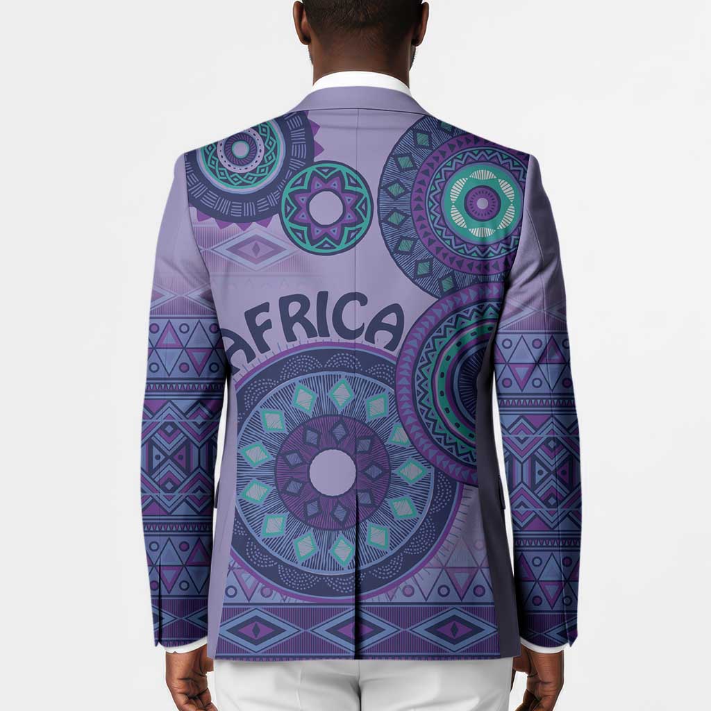 Africa Tribal Traditional Pattern Blazer Purple Motif