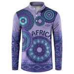 Africa Tribal Traditional Pattern Button Sweatshirt Purple Motif