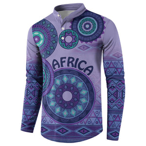 Africa Tribal Traditional Pattern Button Sweatshirt Purple Motif