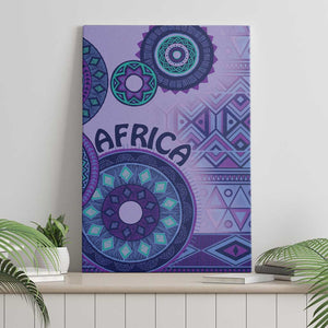 Afro Tribal Traditional Pattern Canvas Wall Art Purple Motif