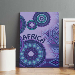 Afro Tribal Traditional Pattern Canvas Wall Art Purple Motif