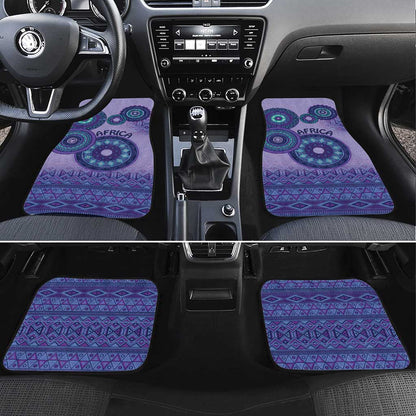 Afro Tribal Traditional Pattern Car Mats Purple Motif