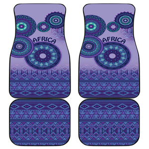 Afro Tribal Traditional Pattern Car Mats Purple Motif