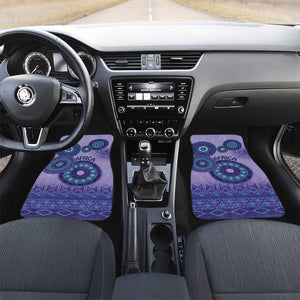 Afro Tribal Traditional Pattern Car Mats Purple Motif