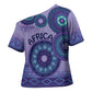 Africa Tribal Traditional Pattern Cross Shoulder Shirt Purple Motif
