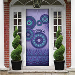 Africa Tribal Traditional Pattern Door Cover Purple Motif