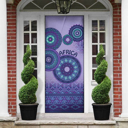 Africa Tribal Traditional Pattern Door Cover Purple Motif