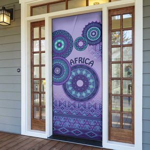 Africa Tribal Traditional Pattern Door Cover Purple Motif