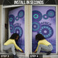 Africa Tribal Traditional Pattern Door Cover Purple Motif