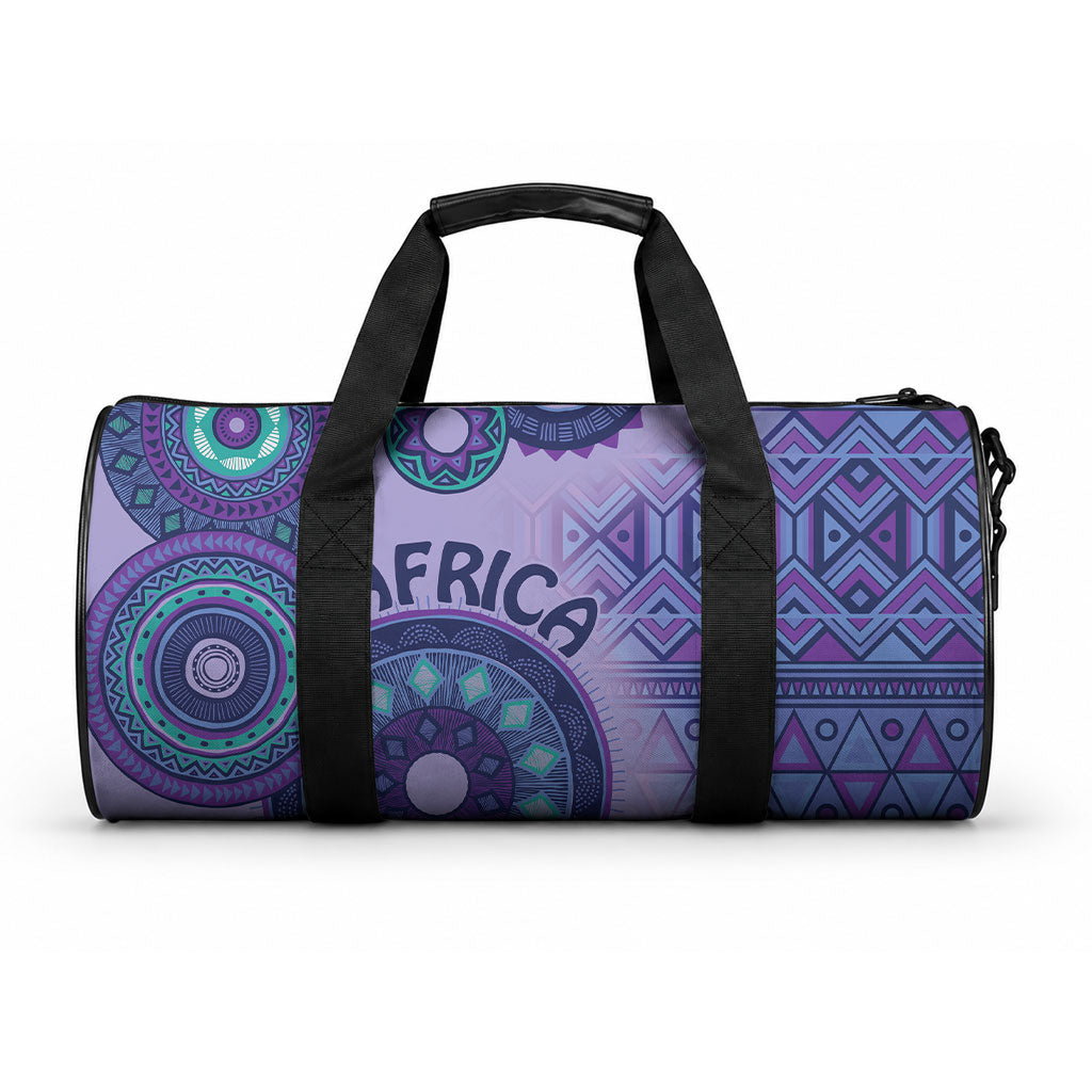 Africa Tribal Traditional Pattern Duffle Bag Purple Motif