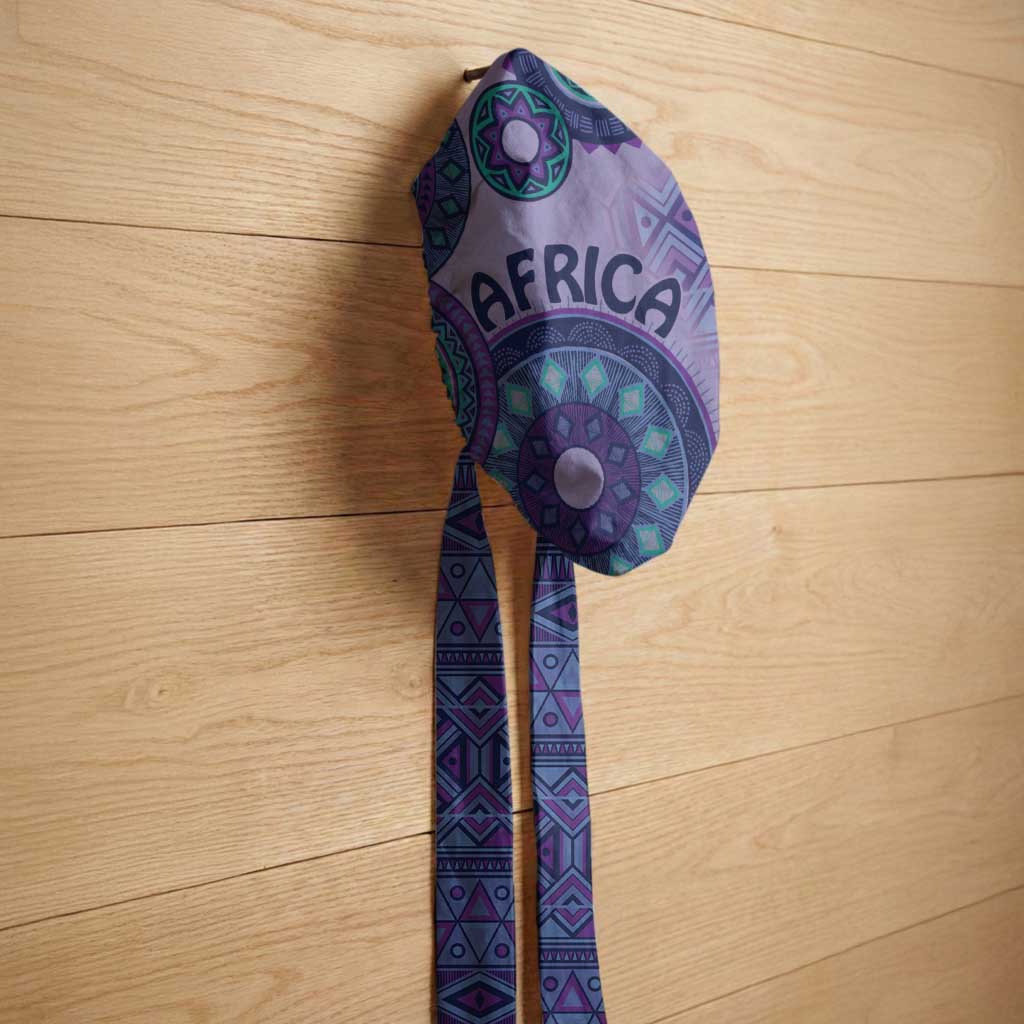 Africa Tribal Traditional Pattern Easy Headwrap Purple Motif