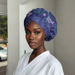 Africa Tribal Traditional Pattern Easy Headwrap Purple Motif