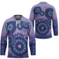Africa Tribal Traditional Pattern Hockey Jersey Purple Motif