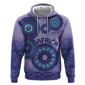 Afro Tribal Traditional Pattern Hoodie Purple Motif