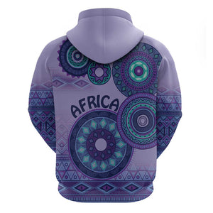 Afro Tribal Traditional Pattern Hoodie Purple Motif