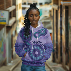 Afro Tribal Traditional Pattern Hoodie Purple Motif