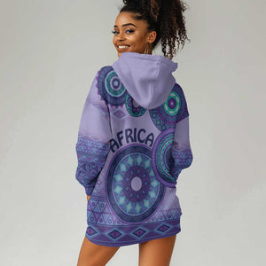 Afro Tribal Traditional Pattern Hoodie Dress Purple Motif