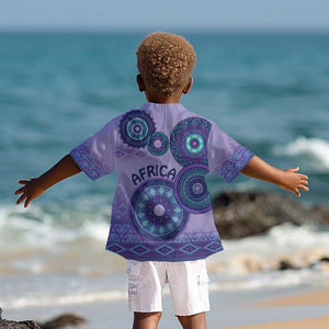 Afro Tribal Traditional Pattern Kid Hawaiian Shirt Purple Motif