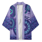 Africa Tribal Traditional Pattern Kimono Purple Motif