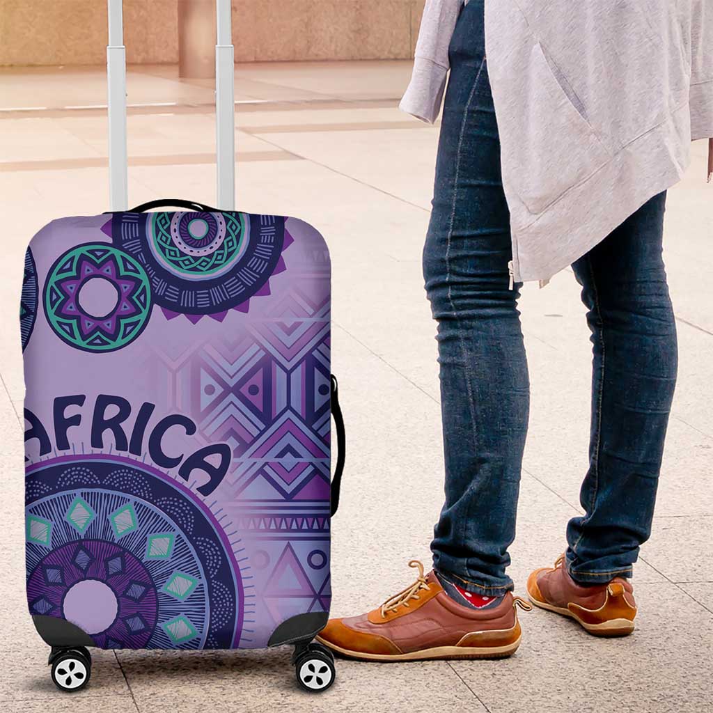 Afro Tribal Traditional Pattern Luggage Cover Purple Motif