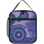 Africa Tribal Traditional Pattern Lunch Bag Purple Motif