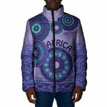 Africa Tribal Traditional Pattern Padded Jacket Purple Motif