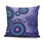 Africa Tribal Traditional Pattern Pillow Cover Purple Motif