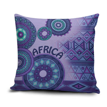 Africa Tribal Traditional Pattern Pillow Cover Purple Motif