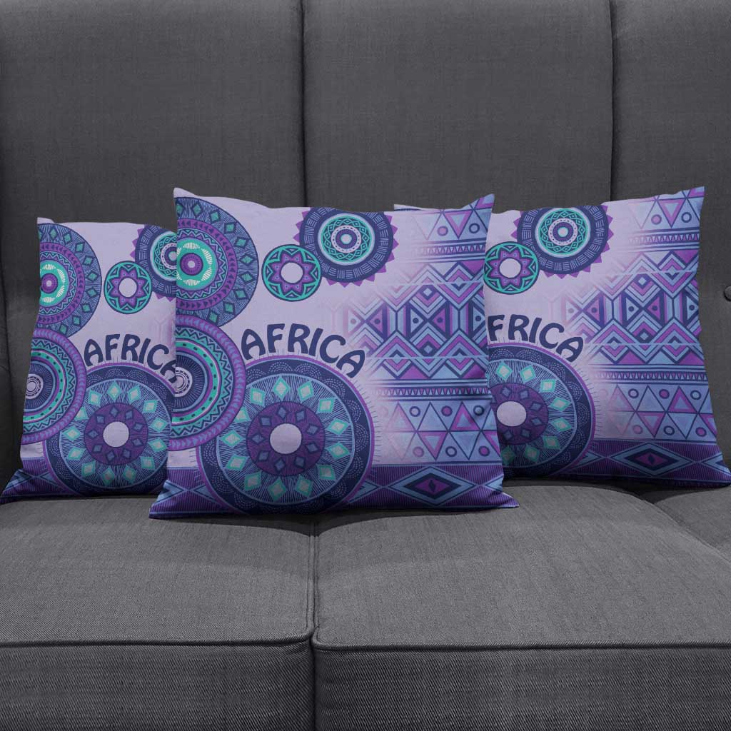 Africa Tribal Traditional Pattern Pillow Cover Purple Motif