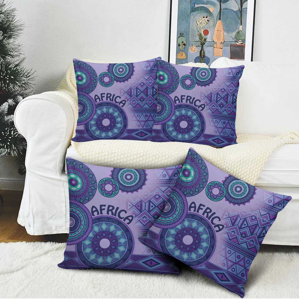 Africa Tribal Traditional Pattern Pillow Cover Purple Motif
