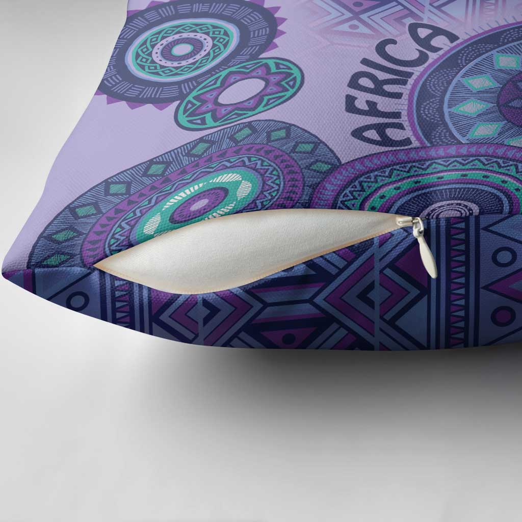 Africa Tribal Traditional Pattern Pillow Cover Purple Motif