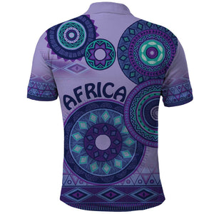 Afro Tribal Traditional Pattern Polo Shirt Purple Motif