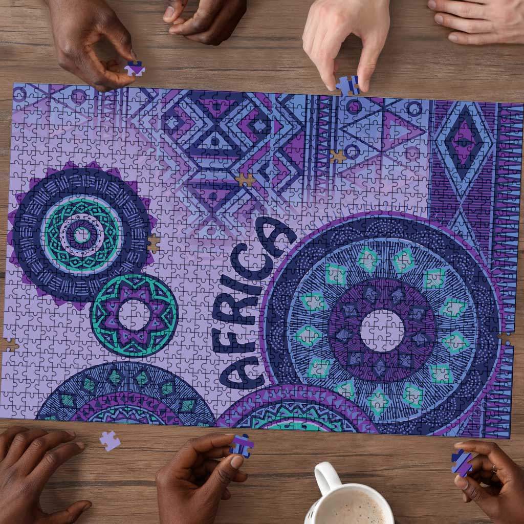 Africa Tribal Traditional Pattern Puzzle Purple Motif