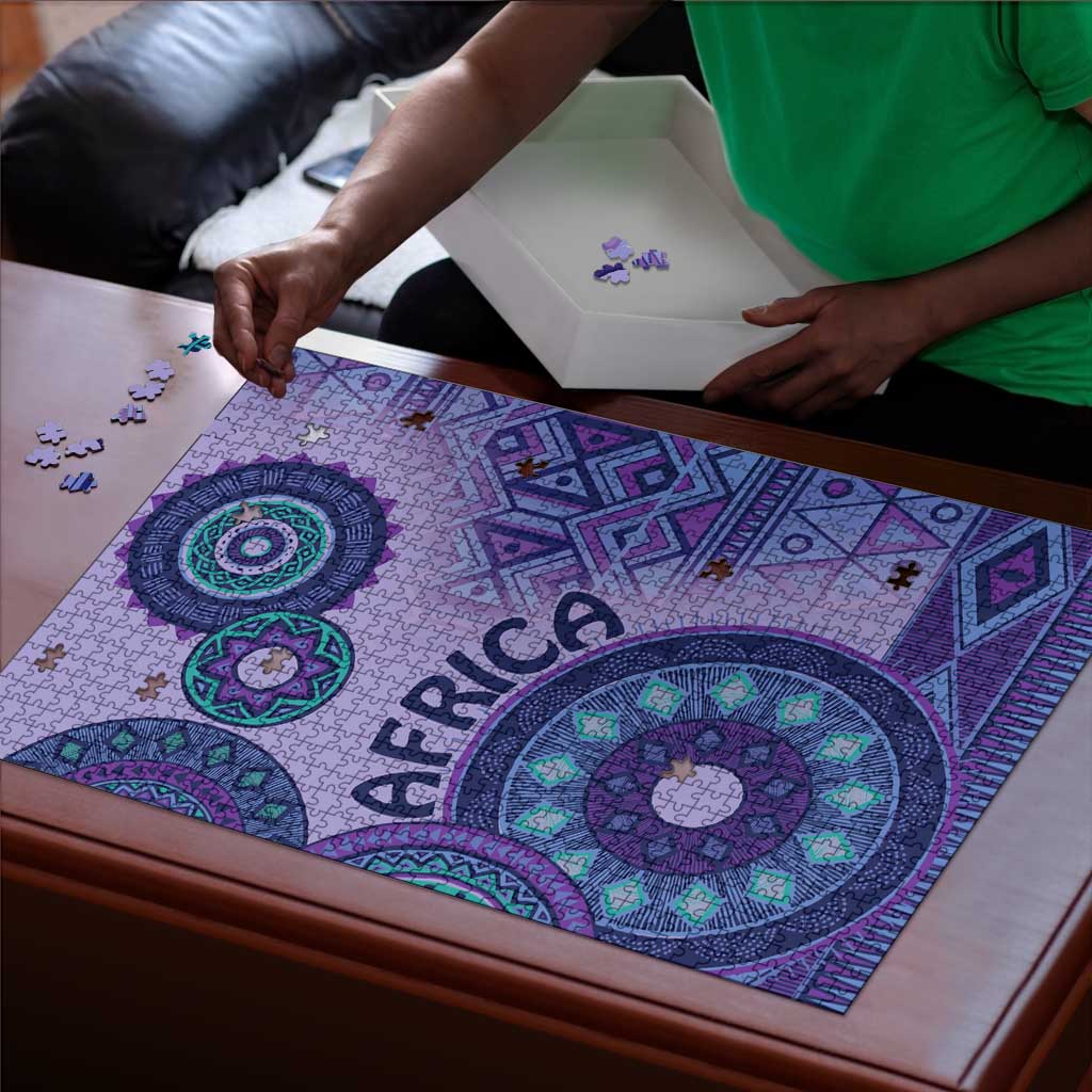 Africa Tribal Traditional Pattern Puzzle Purple Motif