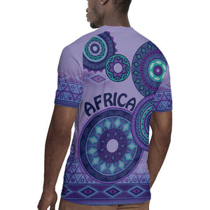 Afro Tribal Traditional Pattern Rugby Jersey Purple Motif