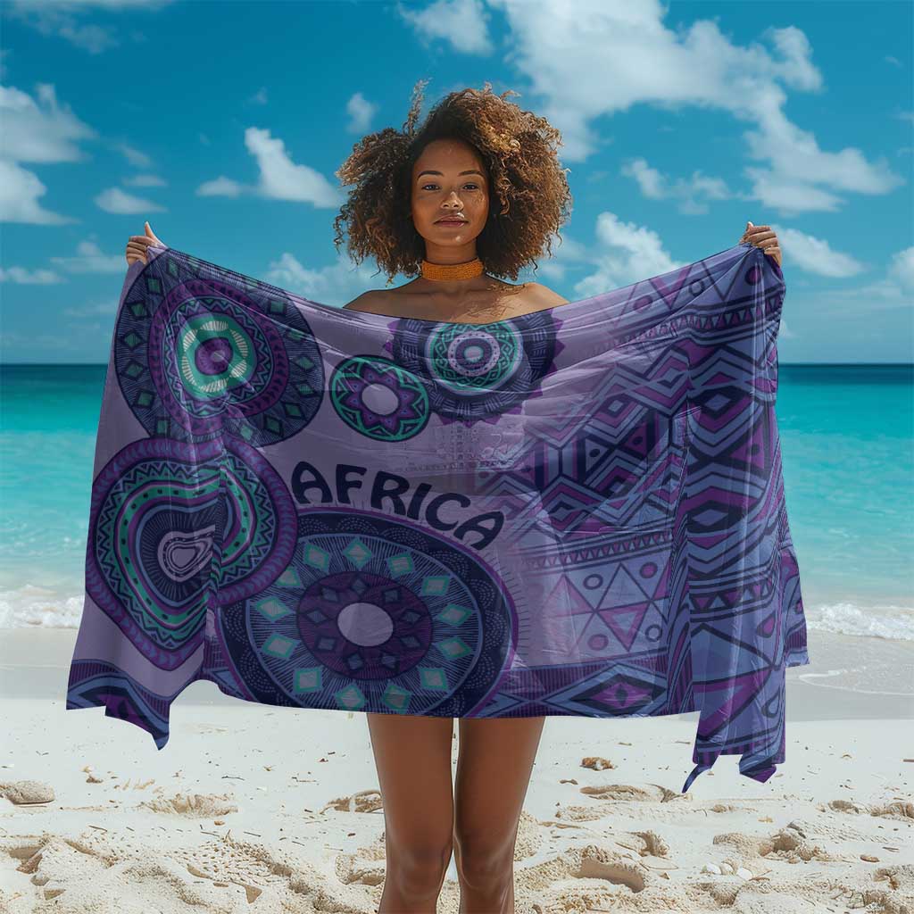 Afro Tribal Traditional Pattern Sarong Purple Motif