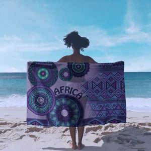 Afro Tribal Traditional Pattern Sarong Purple Motif