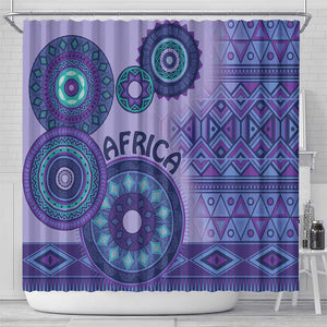 Afro Tribal Traditional Pattern Shower Curtain Purple Motif