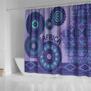 Afro Tribal Traditional Pattern Shower Curtain Purple Motif