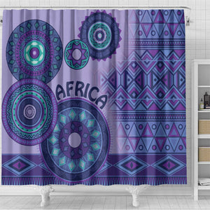 Afro Tribal Traditional Pattern Shower Curtain Purple Motif