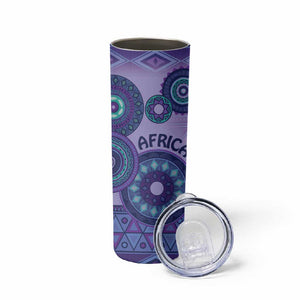 Afro Tribal Traditional Pattern Skinny Tumbler Purple Motif